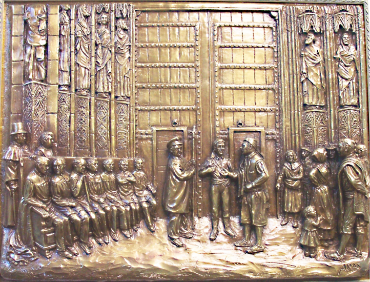 Tribunal de las Aguas (resina y bronce 65 x 50)